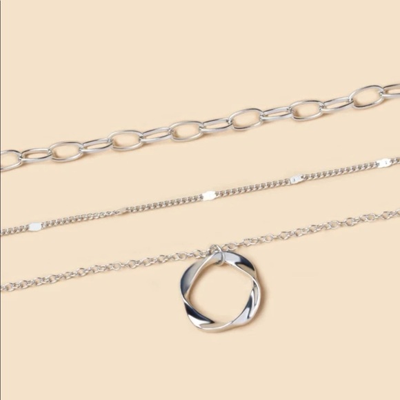 New Geometric Charm Layered Necklace - Picture 3 of 3